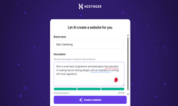 Screenshot of AI prompts in Hostinger AI website builder