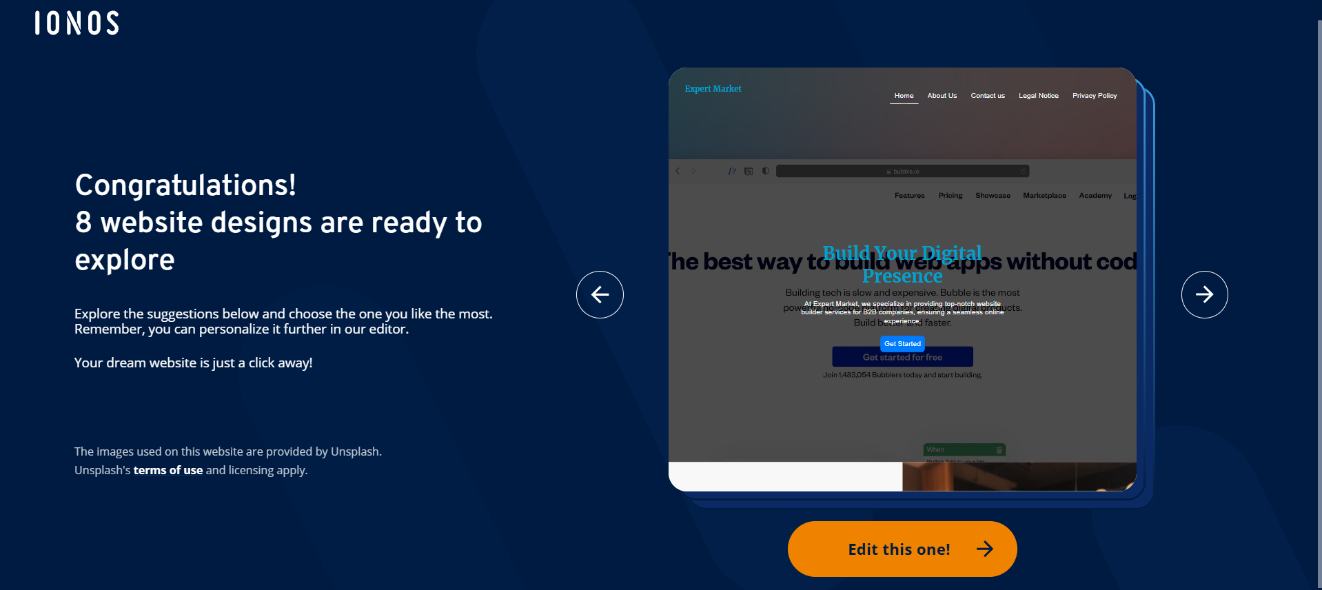 IONOS website templates