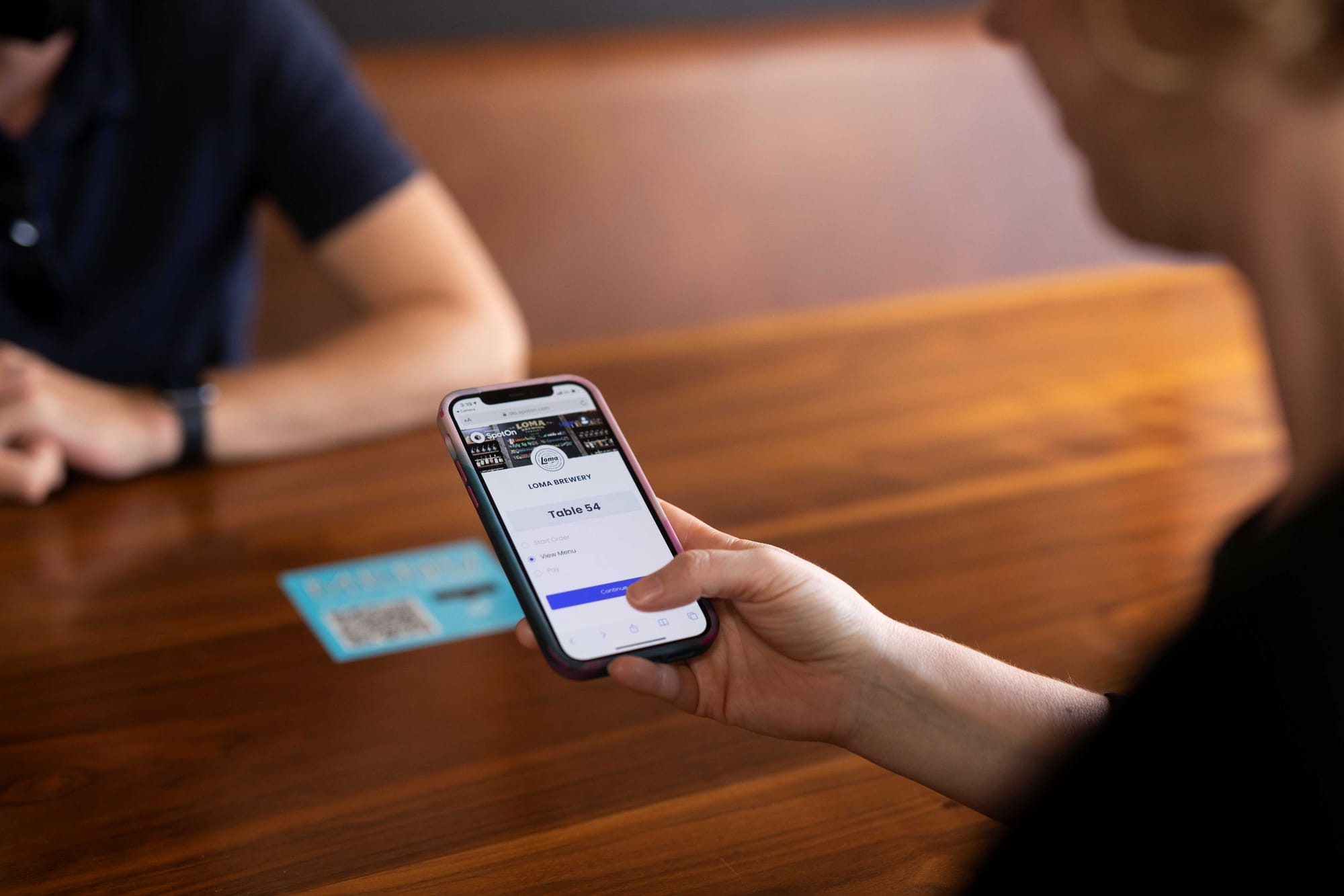 spoton QR scanning at a restaurant