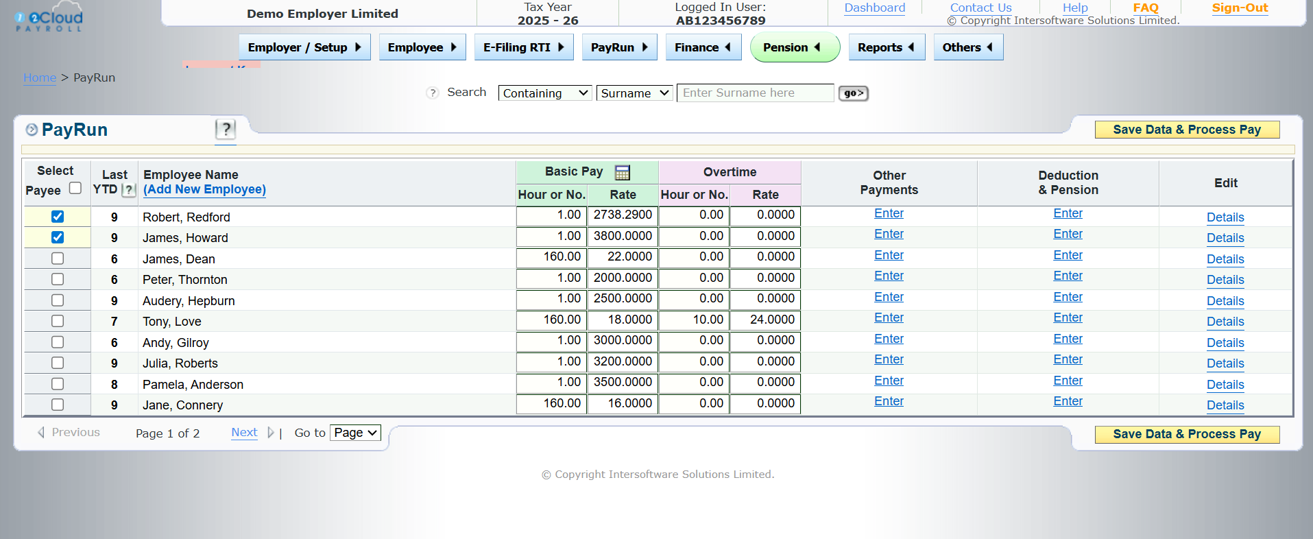 12cloud payroll running a pay run.