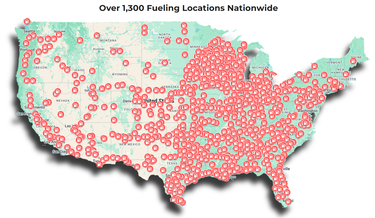 ES fuel card map of stations