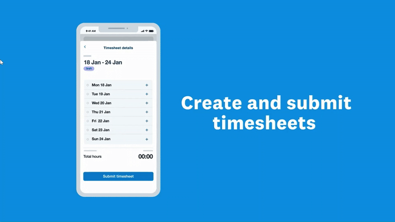 xero me app for submitting timesheets