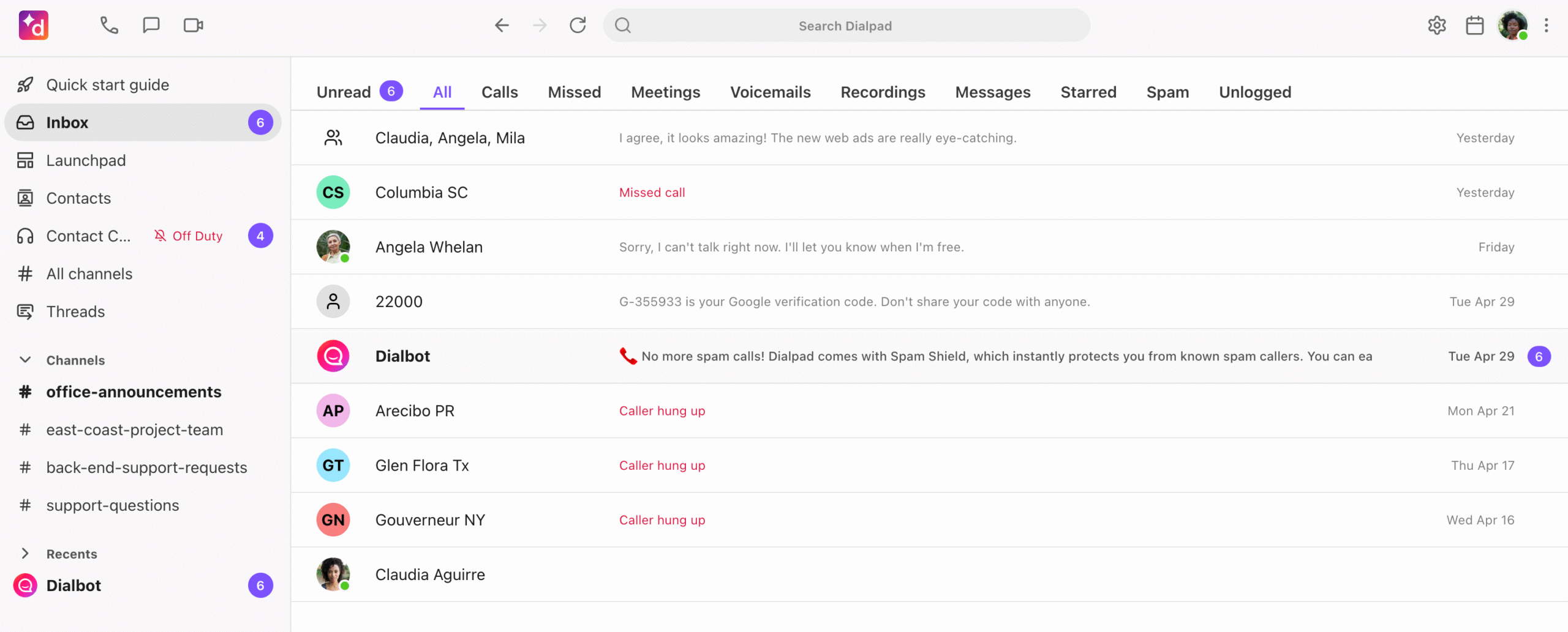 dialpad progressive web app