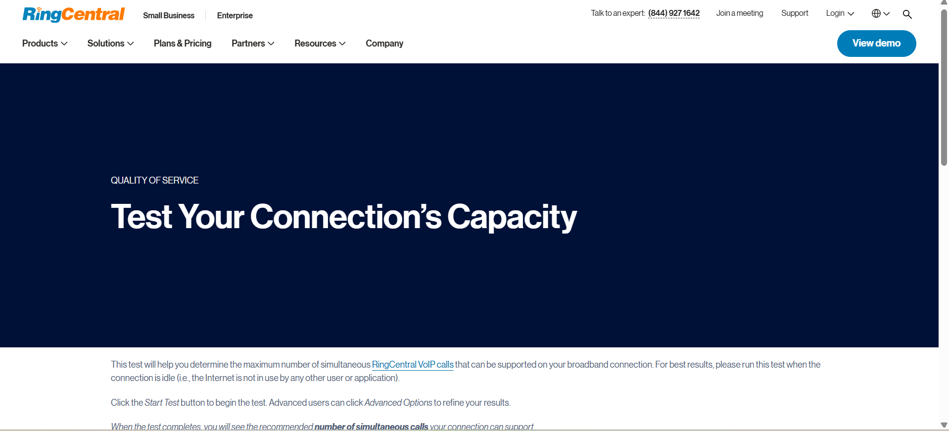 ringcentral quality test