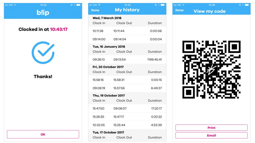 BrightHR's dedicate app automates the clocking-in process for employees