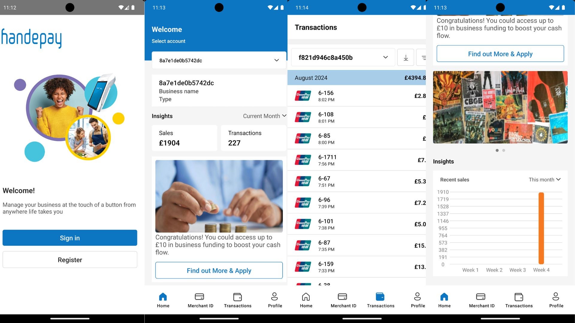 Handepay's mobile app is compatible with iOS and Android devices