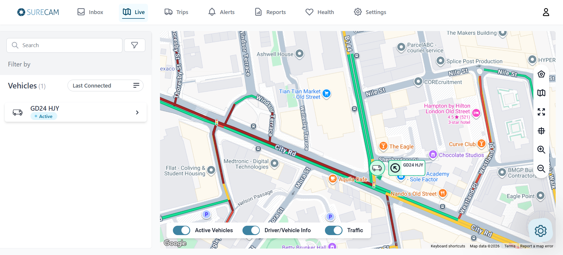 live camera view on SureCam