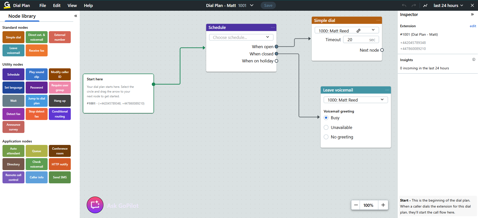 dial plan creator inside GoTo