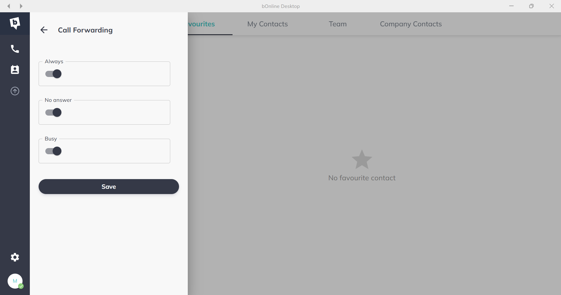 call forwarding in bonline