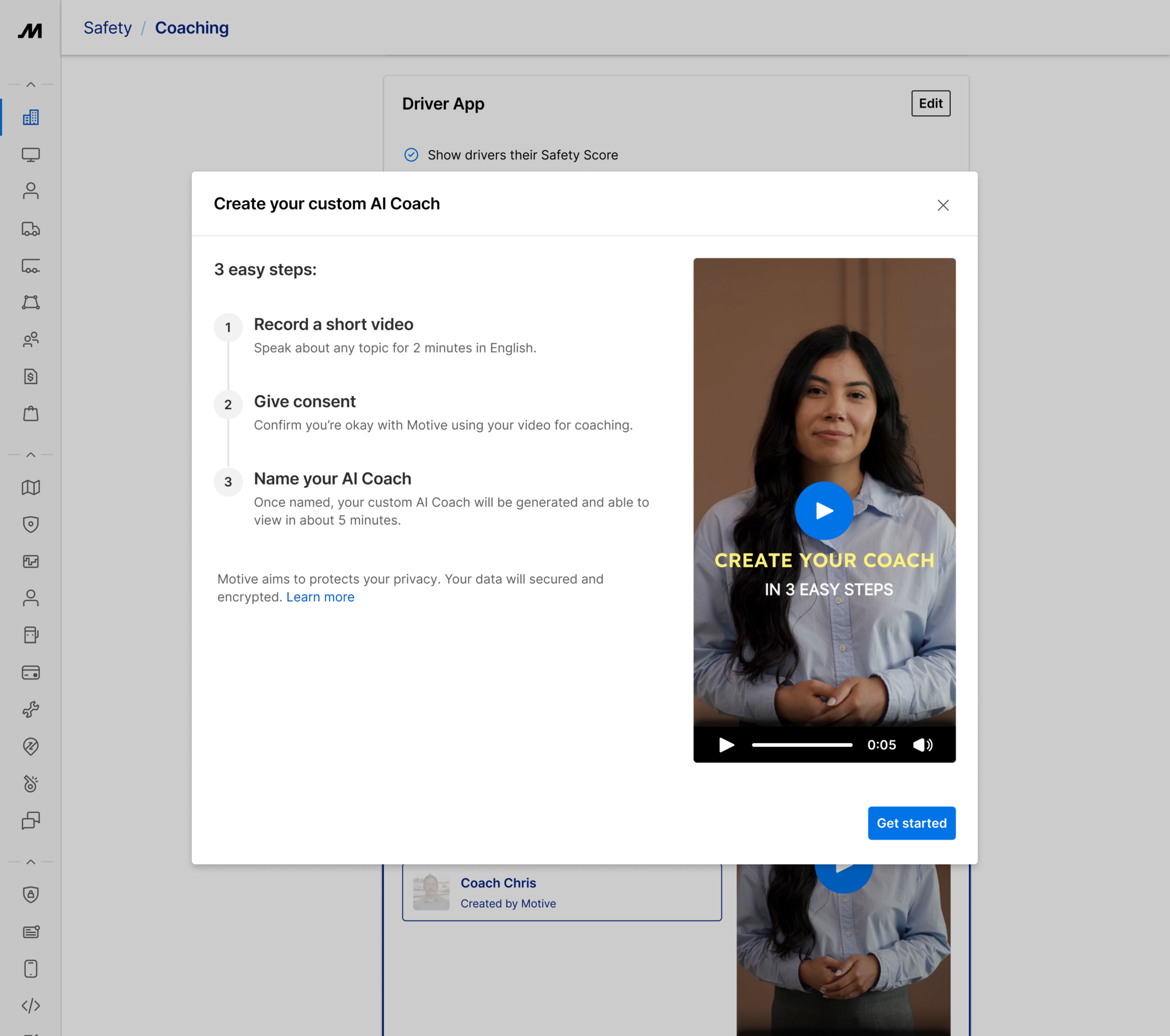 AI custom coaching in Motive