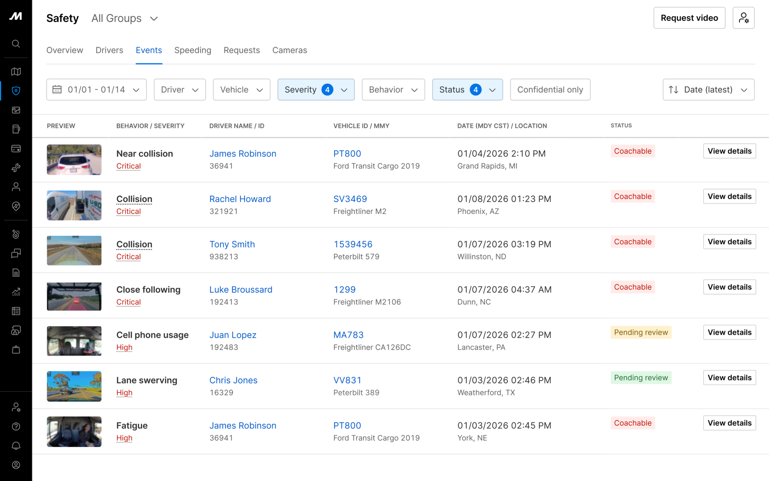 safety events in motive