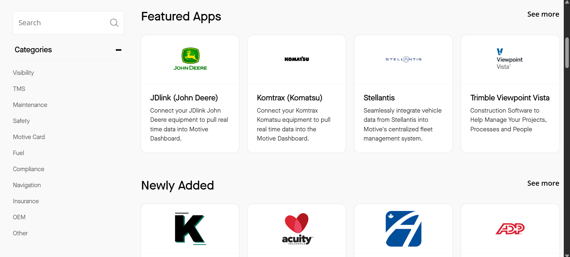 motive's app marketplace