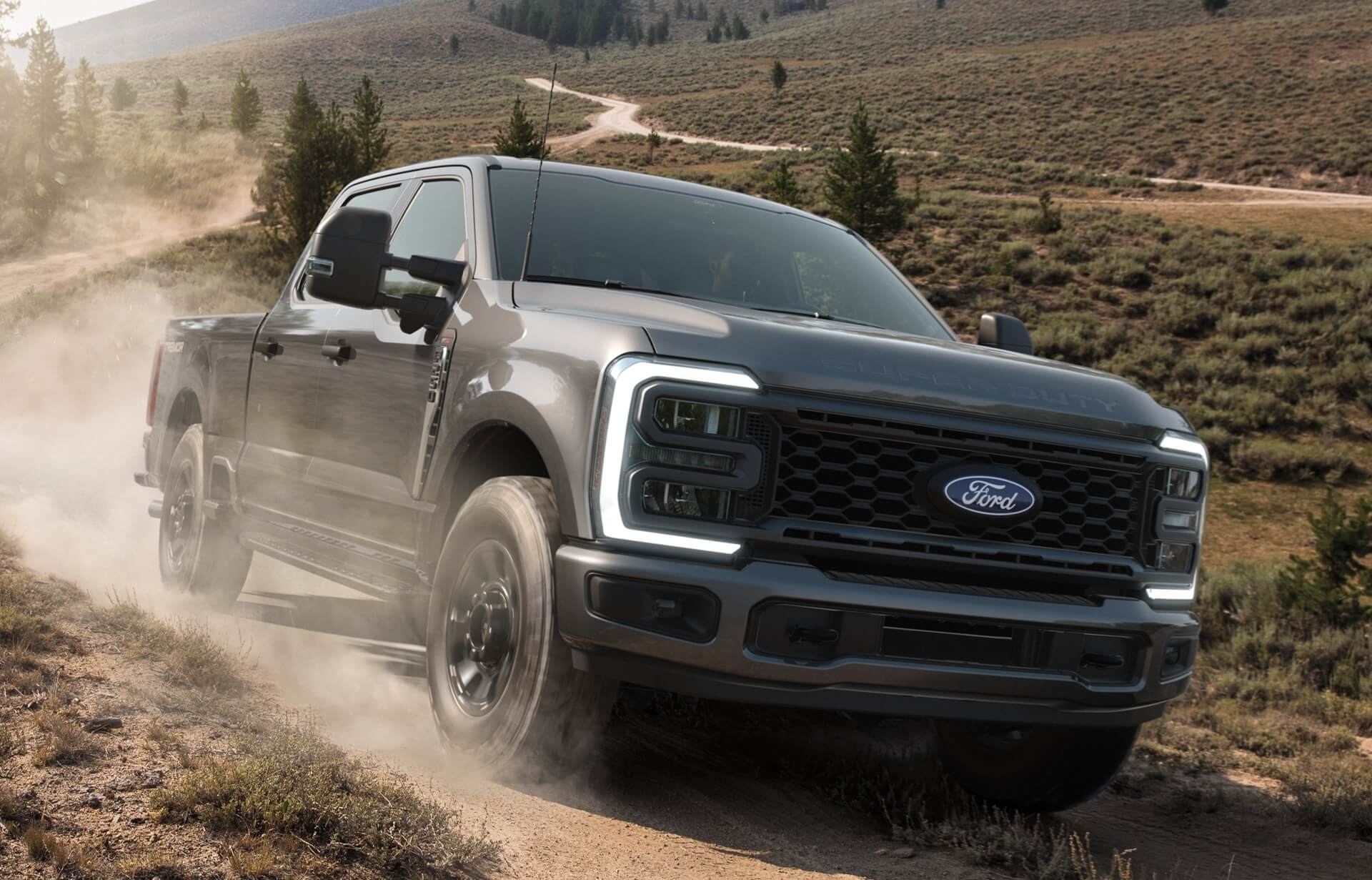 The Ford Super Duty truck in use.