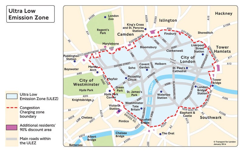 ULEZ boundary map