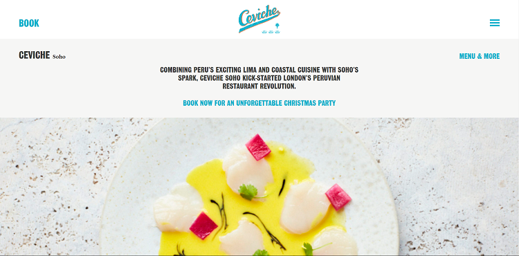Restaurant website design Ceviche